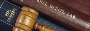Real Estate Law Books and Gavel